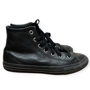 Converse all star Chuck Taylor hi top leather black sneakers